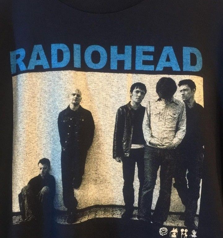 RADIOHEAD 90s AGAINST DEMONS, Fesyen Pria, Pakaian , Atasan di Carousell