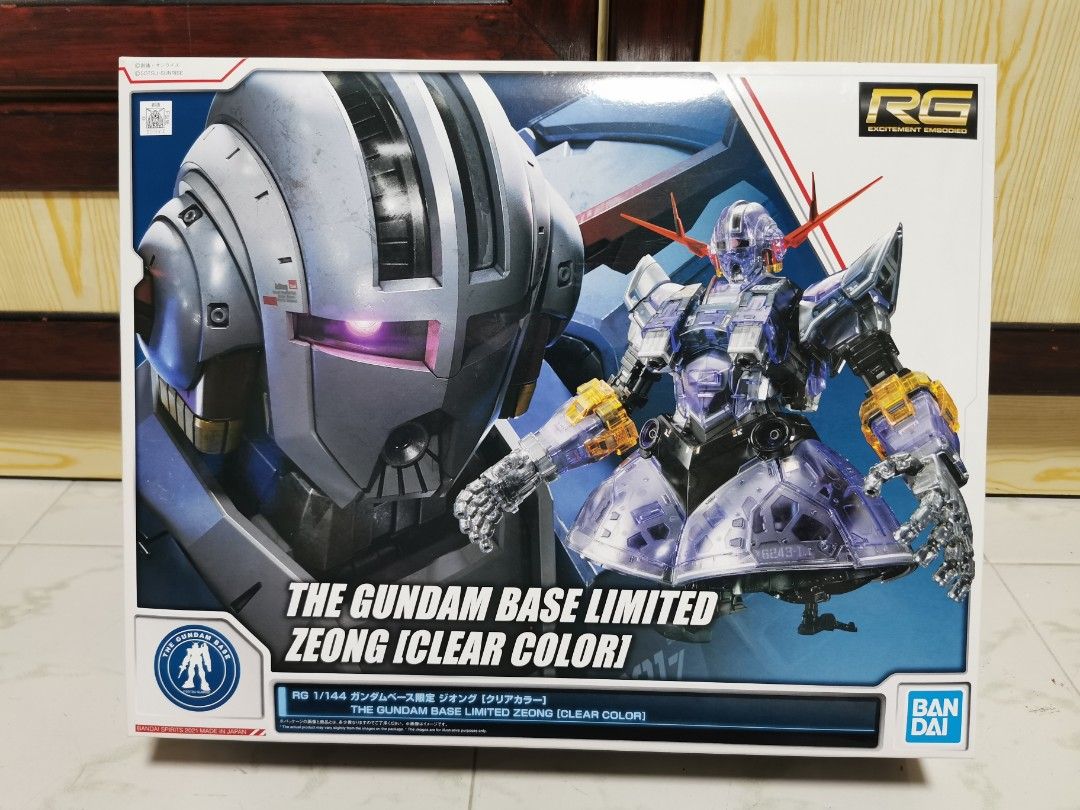 RG 1/144 THE GUNDAM BASE LIMITED ZEONG [CLEAR COLOR] (Category: Gundam Model Kits) located in Singapore. Submitted by gs3353 (Listing ID 1210364986, Image 1). Description: *** Price fixed no nego. (Will not reply to lower offer so don't try, and will not hesitate to block anyone.) *** Buyer must self collect within 1 week. No delivery. *** Any reservation more then 1 week. Strictly full payment needed. Due to too many last minute changing minded 