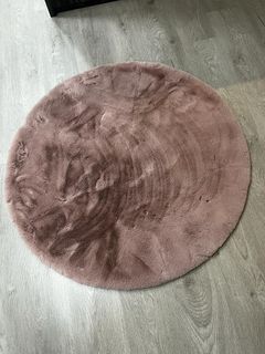 Round pure leather carpet