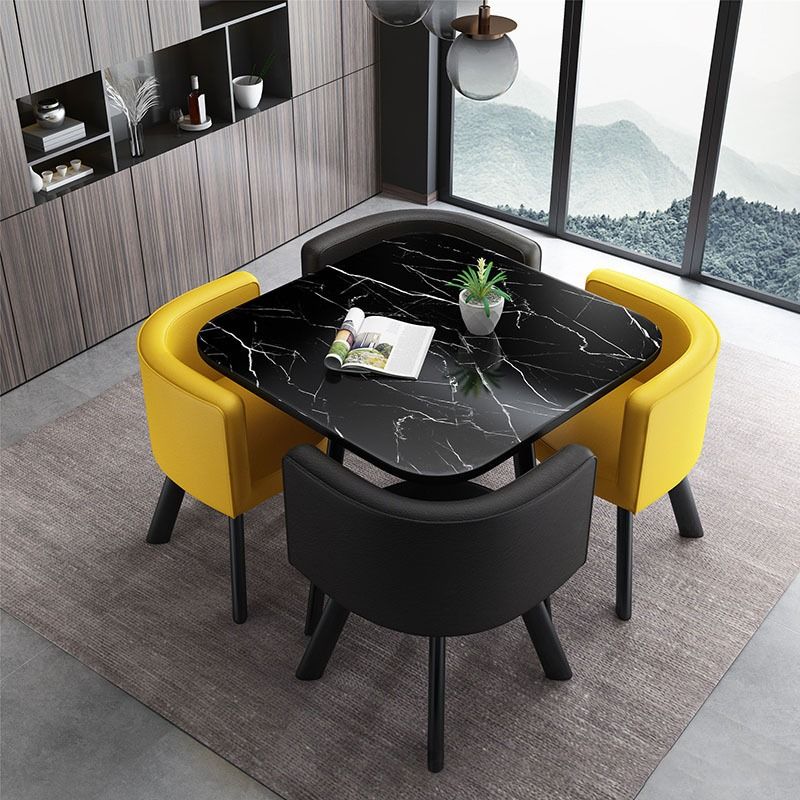 Round table, Dining table, square table+4chair, Furniture & Home Living ...