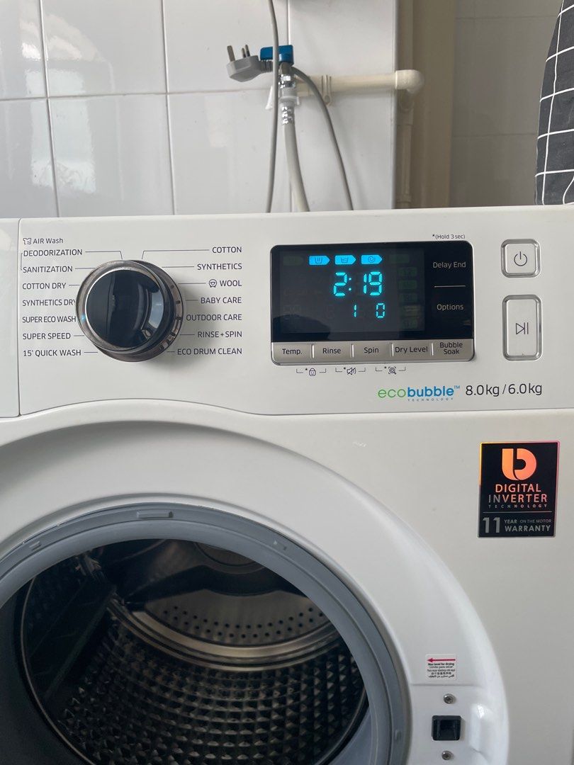 Samsung washer dryer 8kg/6kg, TV & Home Appliances, Washing Machines