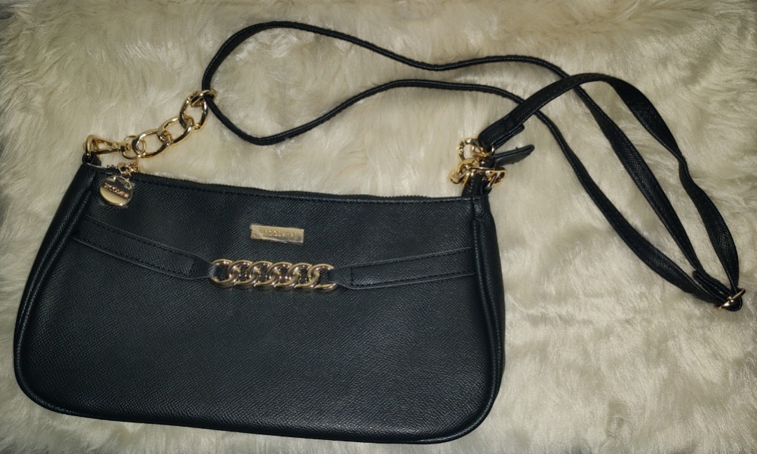 SECOSANA BLACK & GOLD 2 WAY BAG, Women's Fashion, Bags & Wallets ...