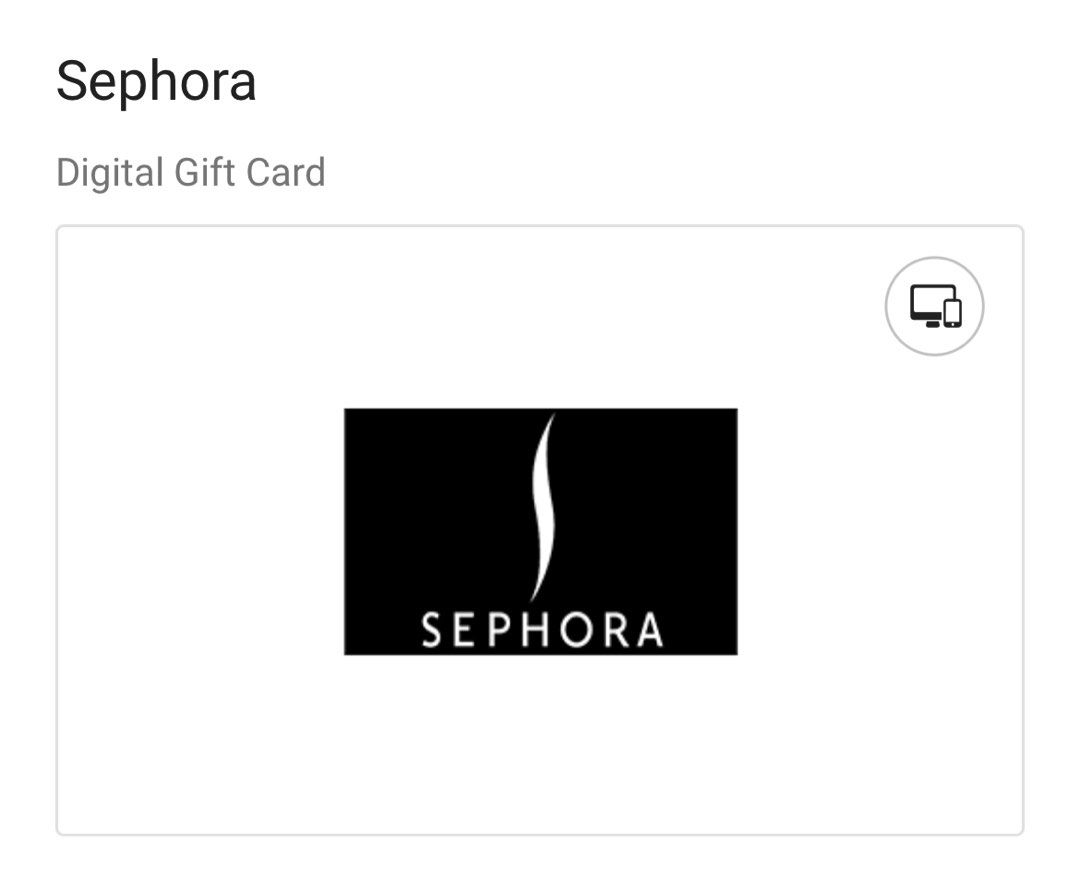 Sephora 50 egift Card, Tickets & Vouchers, Vouchers on Carousell