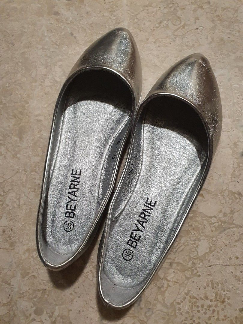 Cheap silver flat shoes online