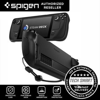 Spigen Rugged Armor Protective Case Designed for Steam Deck TPU Cover with Wrist Strap Shock-Absorption Anti-Scratch Cover Protector Steam Deck Accessories