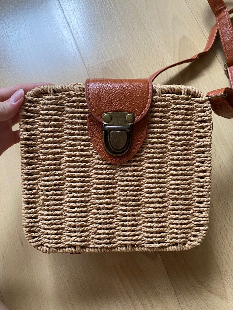 Rattan square bag outlet