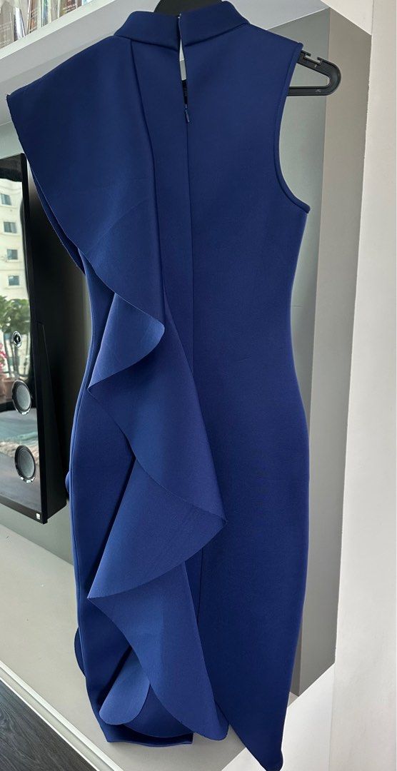 Structured navy blue cocktail dress, Women's Fashion, Dresses & Sets