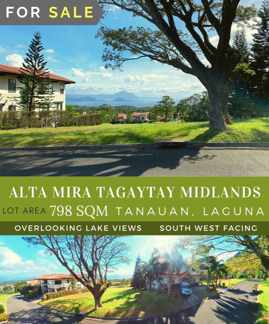 Tagaytay Midlands Alta Mira Premier Lot For Sale Overlooking Taal Lake