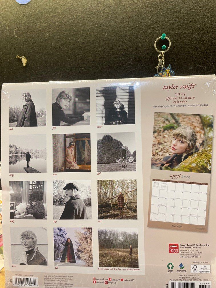 Taylor Swift 2023 Calendar (folklore and evermore), Hobbies & Toys
