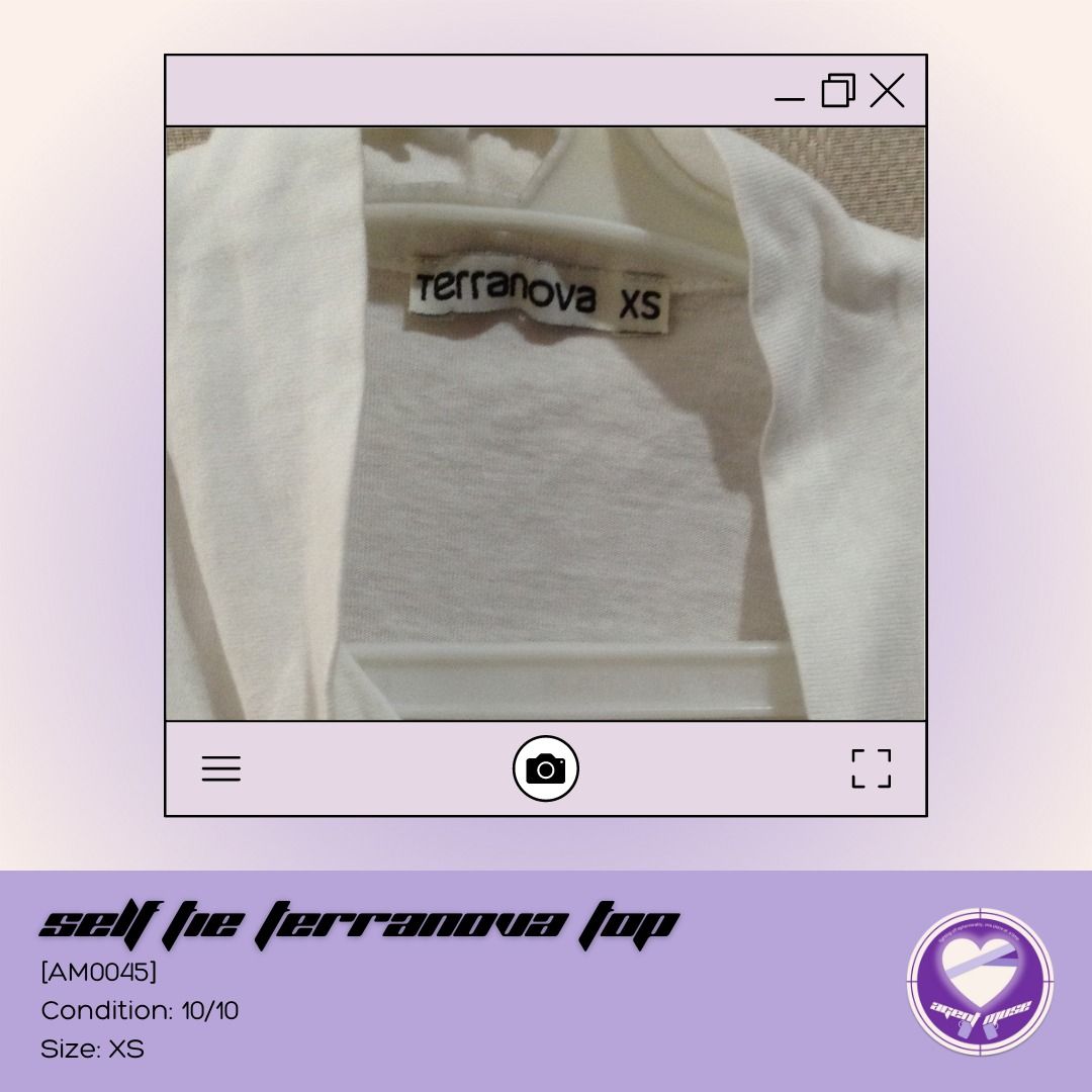 [Terranova] Self Tie Top (Category: Longsleeves) located in Quezon City. Submitted by agentmuse_ (Listing ID 1209528919, Image 3). Description: ❤️‍🩹 used with care ❤️‍🩹 rfs: kinalakihan ko na, but this is super pretty when worn! lakas maka-chic gal ❤️‍🩹 size: size is xs on tag ❤️‍🩹 please feel free to reach out for more pics and/or info if interested 💰 mop: gcash 🚚 mod: buyer's choice; shopee co for shipping .