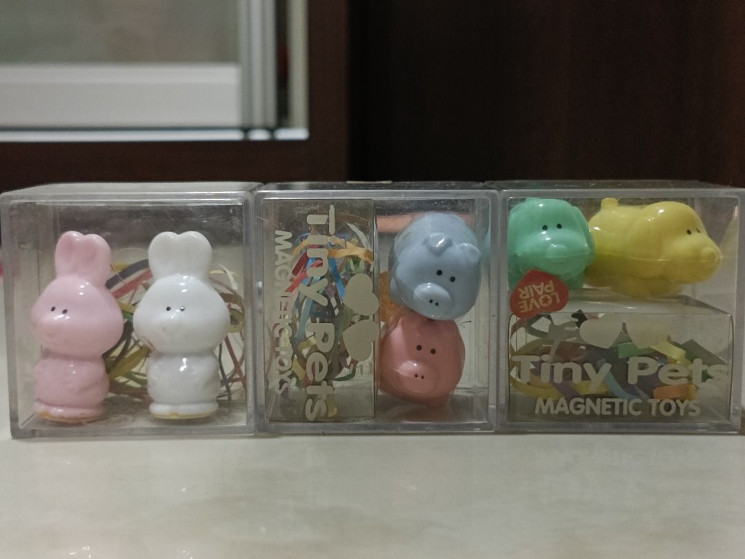Tiny Pets Magnetic Toys couple animals 3 sets Bunny piggie doggie