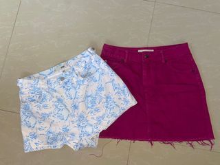 Topshop shorts and skirt