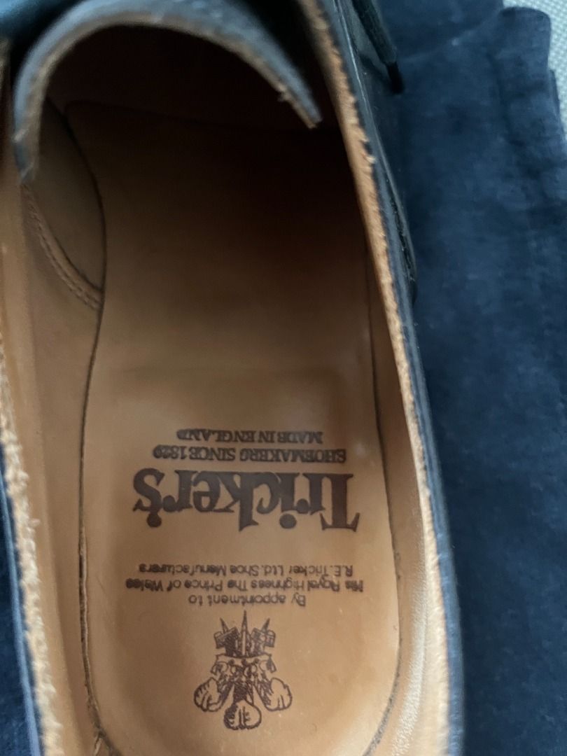 Trickers APPLETON MUSEUM OXFORD SHOES Black UK9, Men's Fashion, Footwear, Shoe inserts