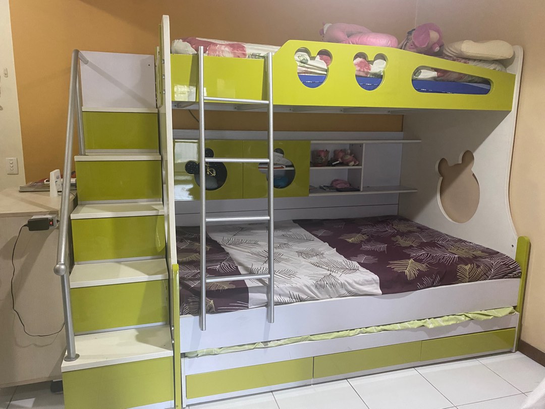 Triple deck mickey mouse bed frame, Furniture & Home Living, Furniture