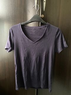 Uniqlo Blue Plain V neck Shirt