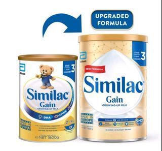 Upgraded Formula Similac Gain Growing-Up Milk Stage 3 (1.8kg)- Local Stock