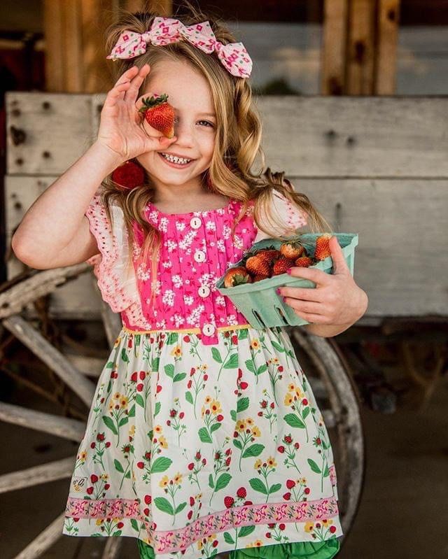 USA brand WildFlowers Clothing Girl Dress Pink Colorful Flora