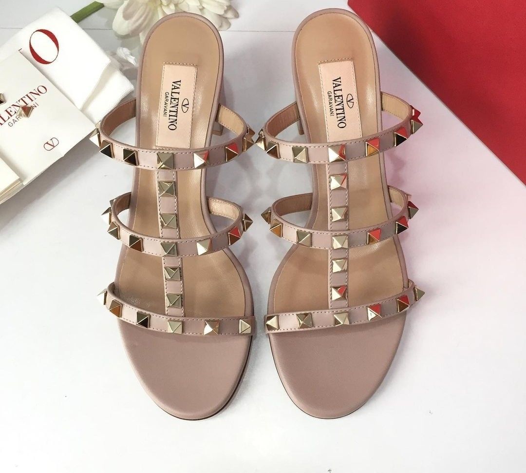 Valentino Rockstud Block Heels, Luxury, Sneakers u0026 Footwear on Carousell