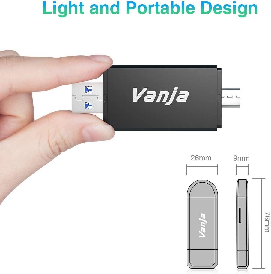Vanja USB Card Reader, USB 3.0/Type C/Micro USB SD/Micro SD Card Reader