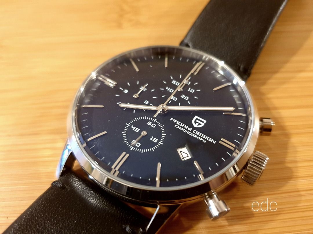 Chronograph Watch Seiko VK67 mecha quartz movement. Pagani Design