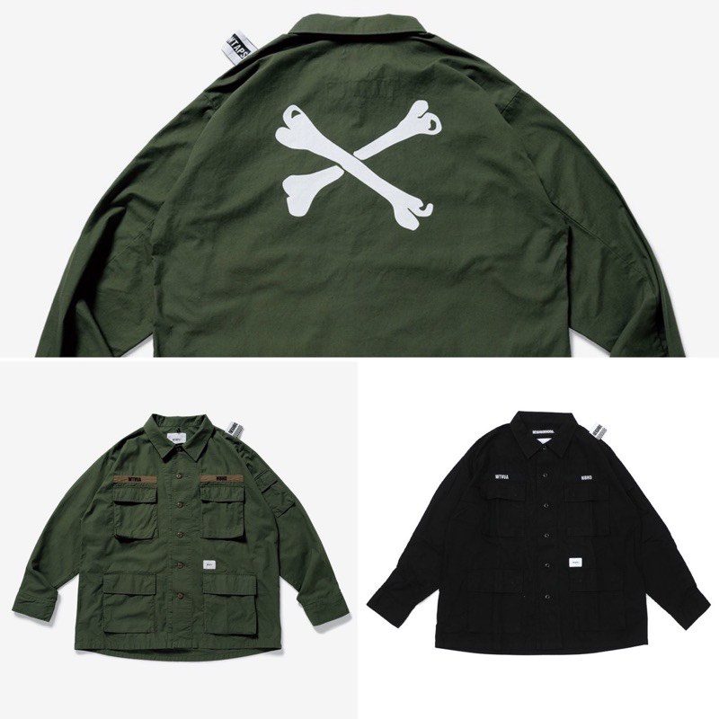 Wtaps neighborhood jungle shirt ls olive drab, 男裝, 外套及戶外