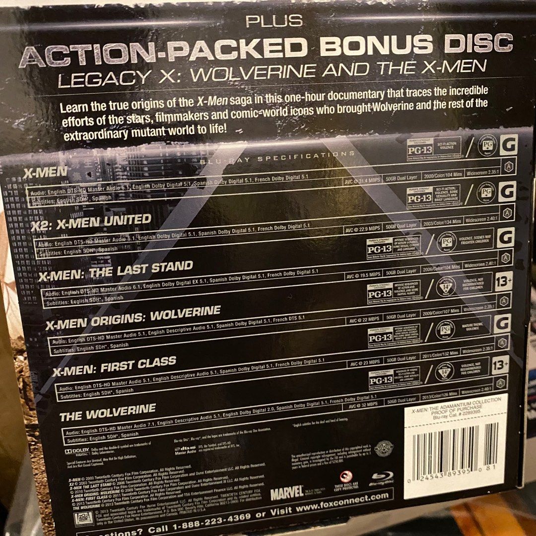 XMEN ADAMANTIUM COLLECTION Bluray LIMITED EDITION Adamantium