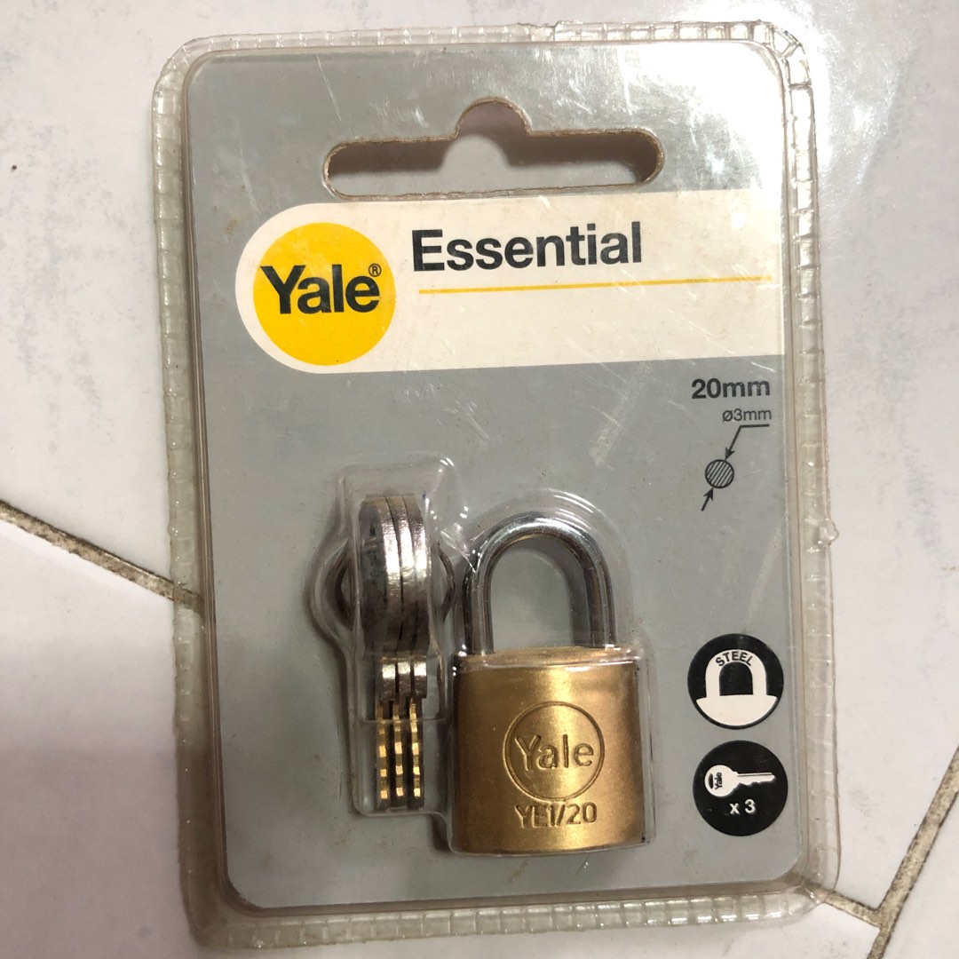 Yale Essential 20mm Padlock, Furniture & Home Living, Security & Locks