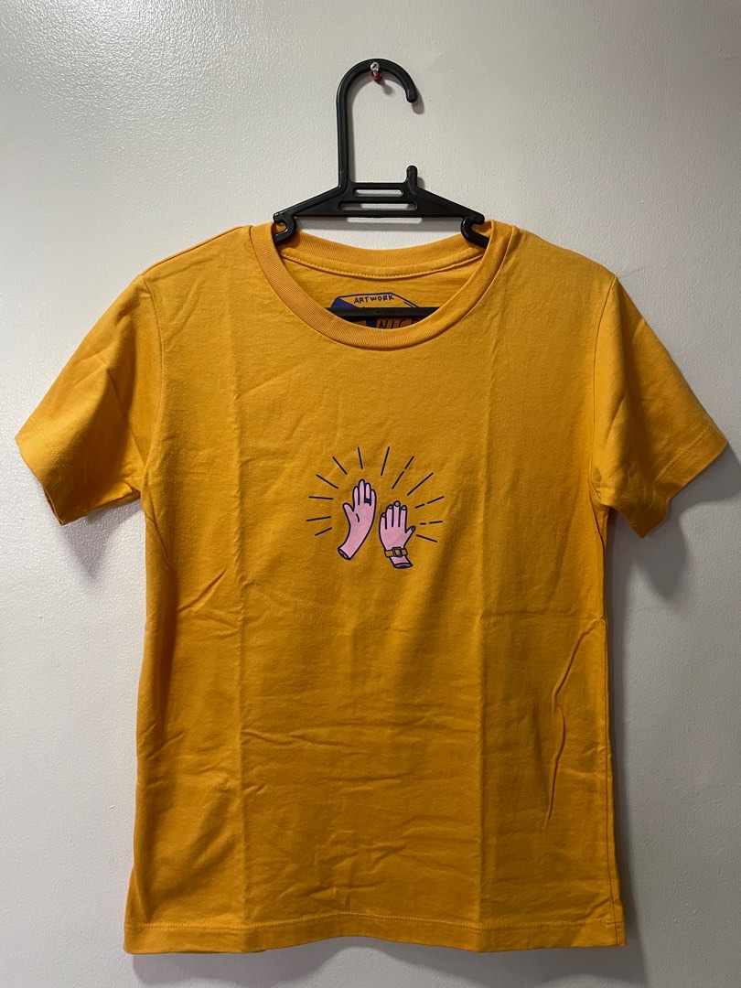 Yellow graphic tee, Women's Fashion, Tops, Shirts on Carousell
