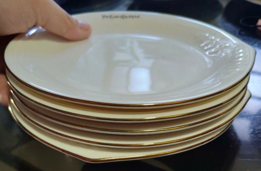 YSL cake plates, Furniture & Home Living, Kitchenware & Tableware