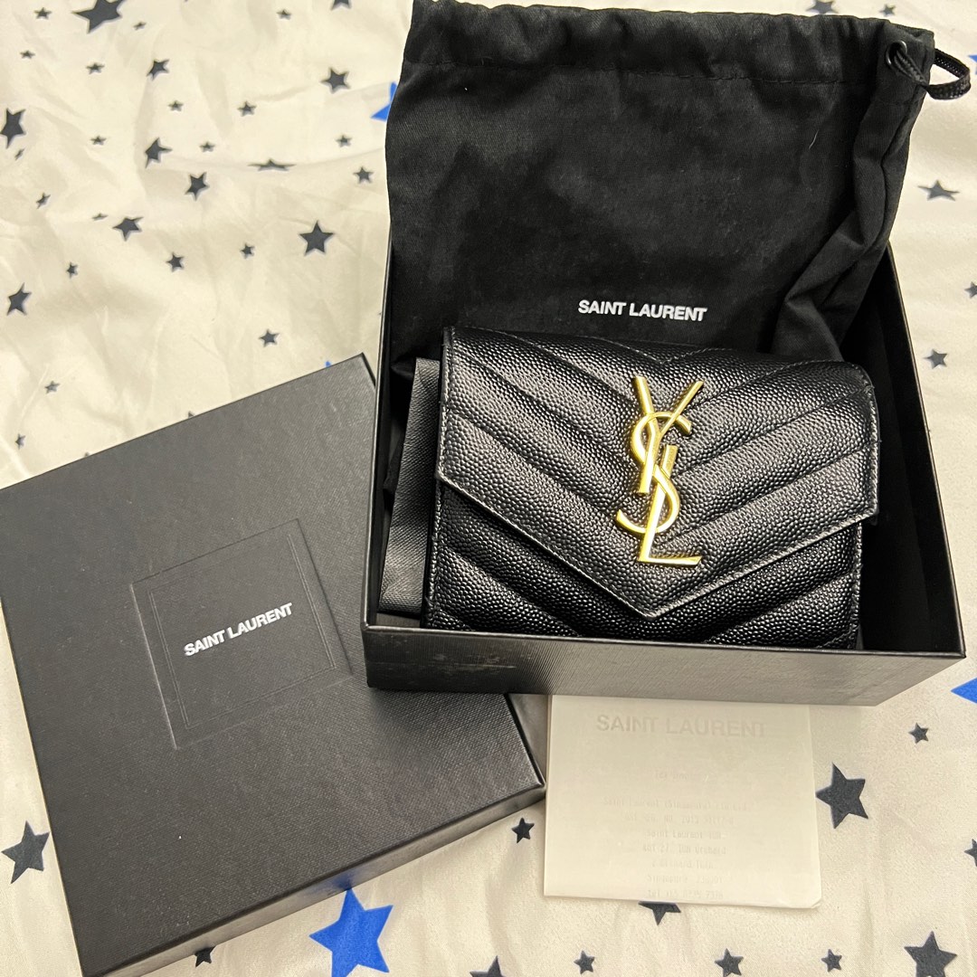 YSL TriFold Wallet, Luxury, Bags & Wallets on Carousell