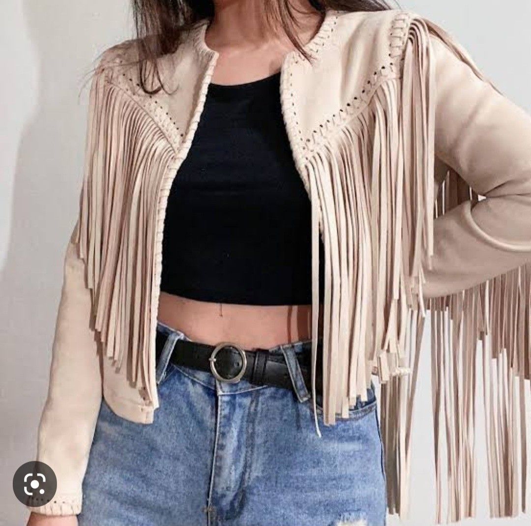 Zara suede fringe jacket on sale