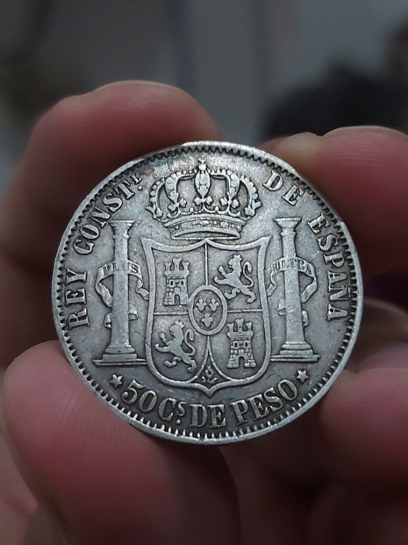 1882 50c Alfonso superb details! (Category: Currency) located in Taguig. Submitted by DreamCoinz (Listing ID 1210571832, Image 2). Description: This type of 50c Alfonso is an even harder date to find with only 13% in circulation according to Numista online website..