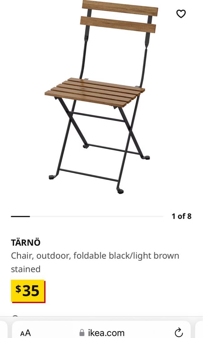 2 IKEA TARNO outdoor deck chairs, Furniture & Home Living, Outdoor