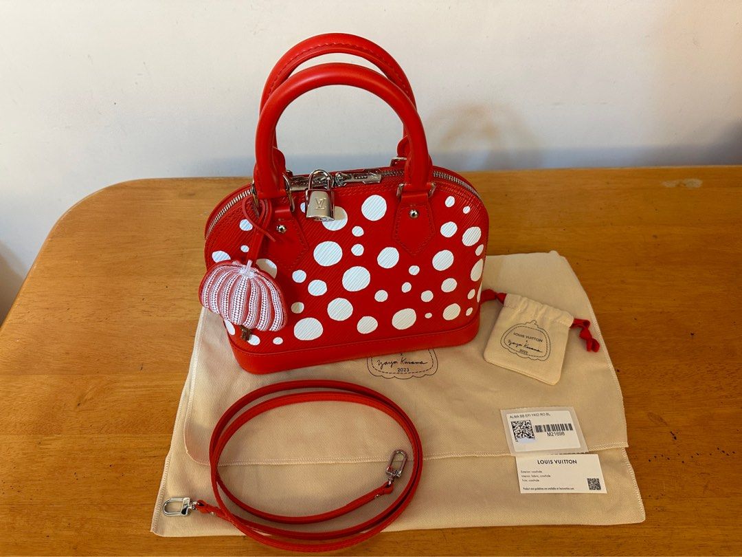 LOUIS VUITTON Yayoi Kusama Alma BB Bag M21698 Red Infinity dots Crossbody  LV New