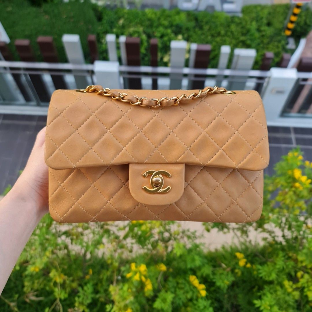 🥨 [SOLD] (RARE!) VINTAGE CHANEL CARAMEL SMALL CLASSIC FLAP BAG CF