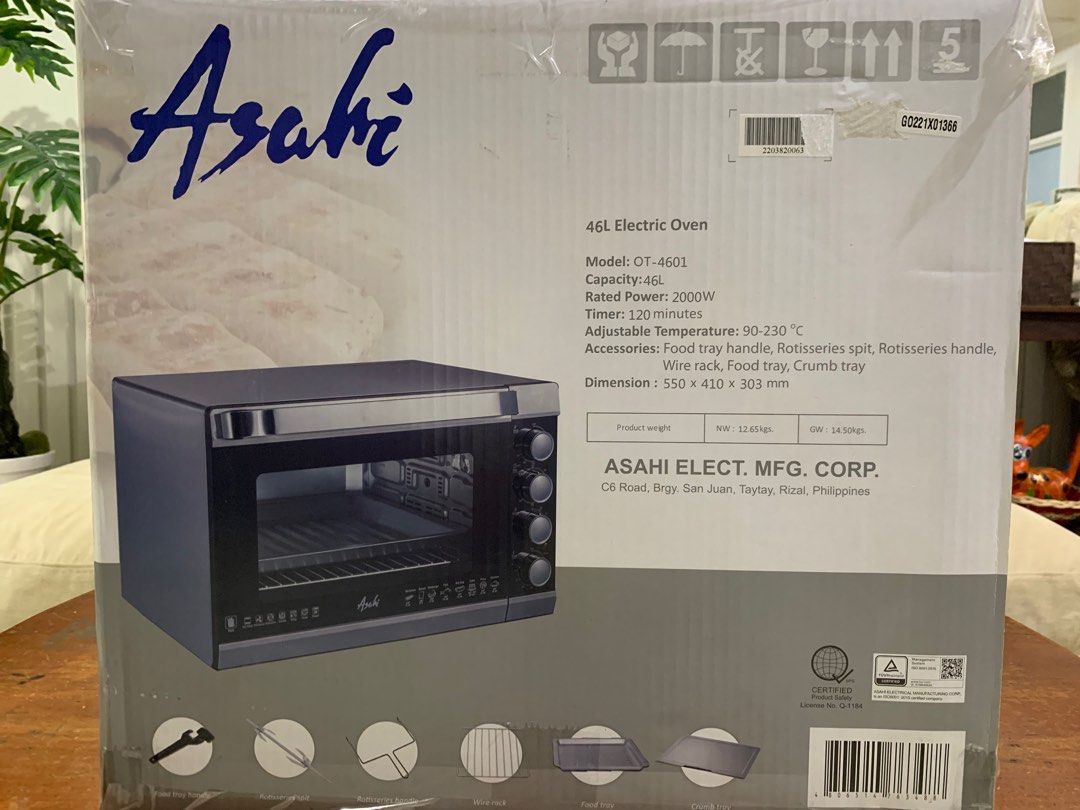 Asahi 46L Electric Oven, TV & Home Appliances, Kitchen Appliances