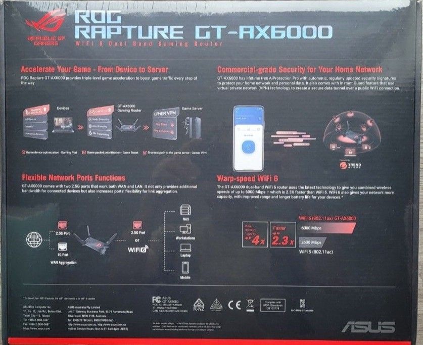 Asus ROG GT-AX6000 Router (Brand new Wifi 6), Computers & Tech, Parts ...