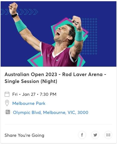 Australian Open Men s Semi Final Evening Tickets for Sale 2