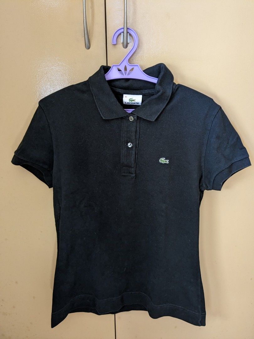 Authentic Lacoste black polo shirt, Women's Fashion, Tops, Shirts on