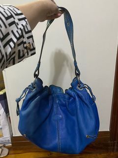 Authentic Tods Blue Bucket Leather Shoulder bag