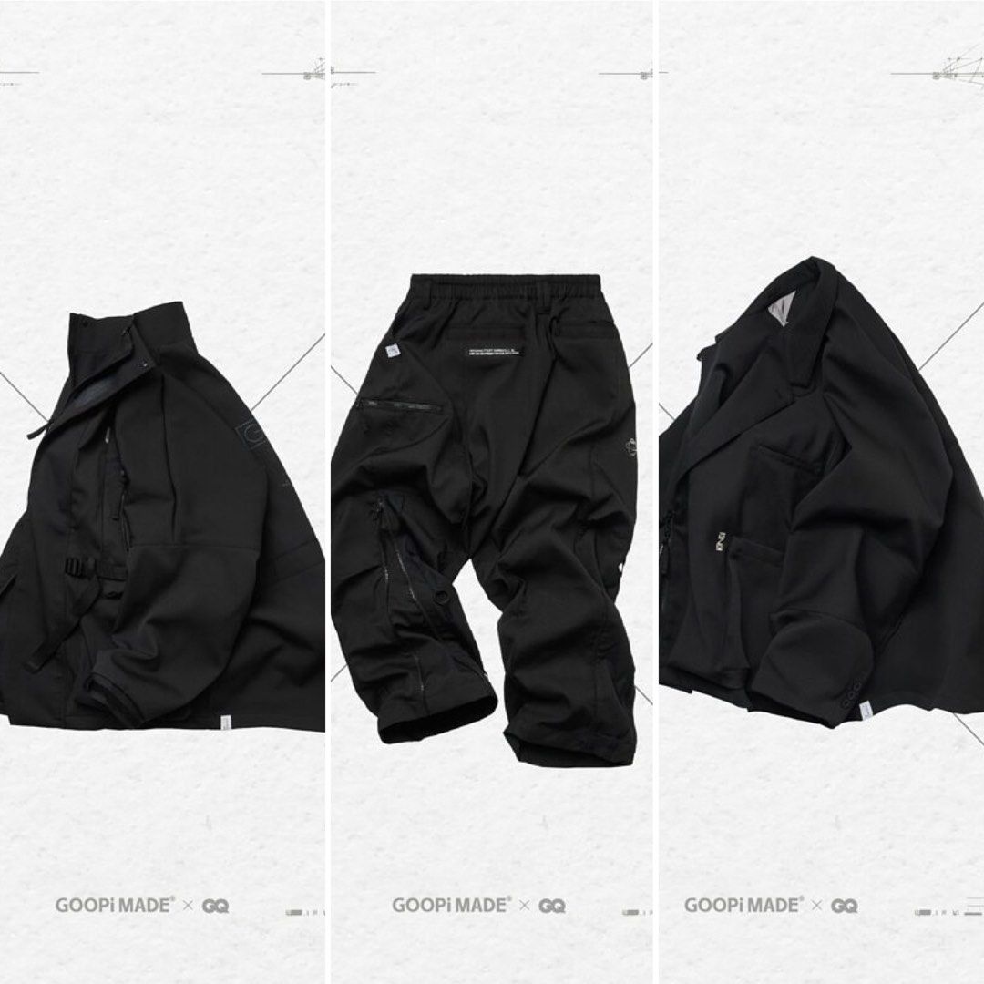 Black Size 2 ZR-M02 ZR-M05 ZR-M04 GOOPiMADE x GQ goopi, 男裝, 褲