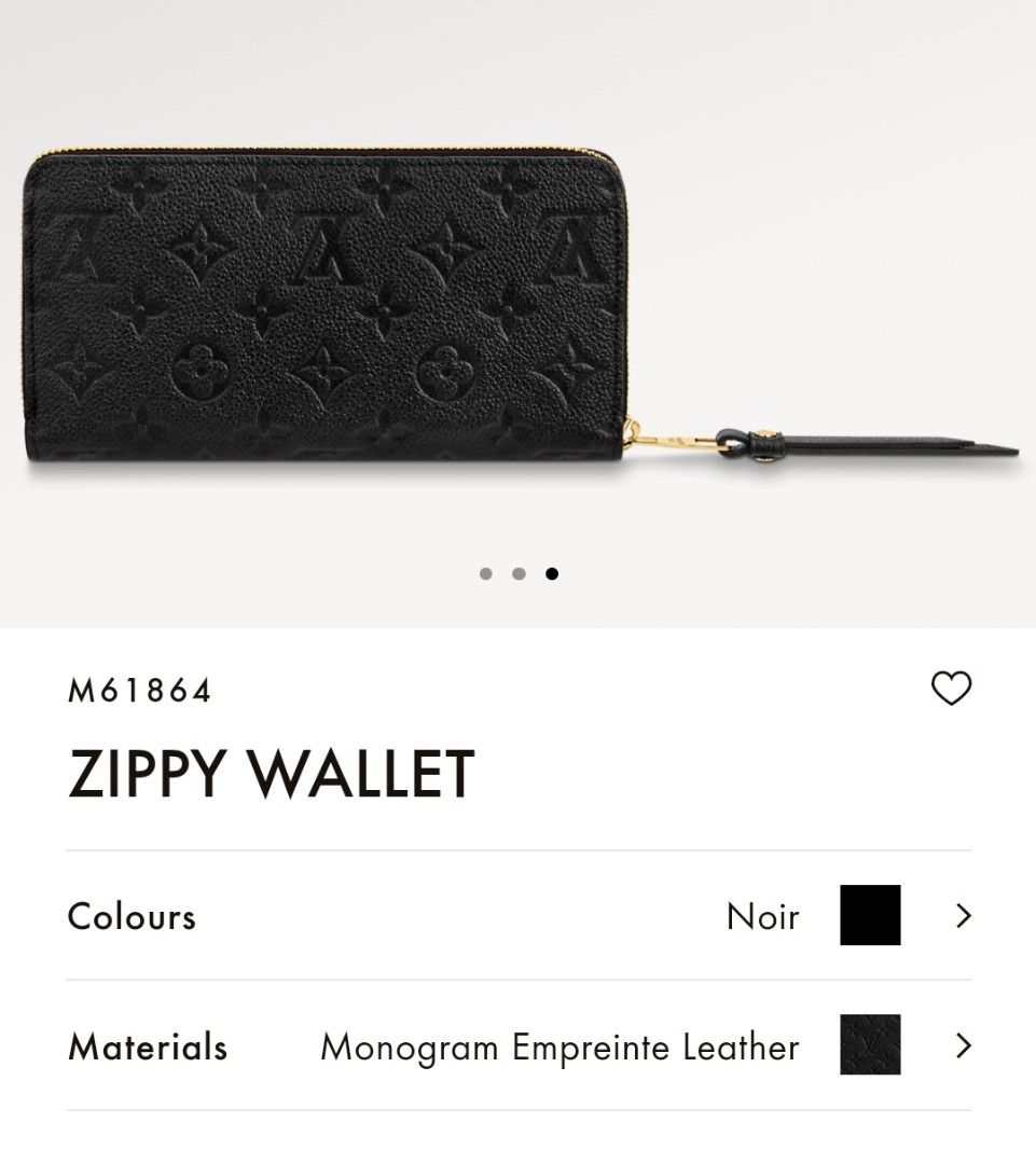 BNIB Auth LOUIS VUITTON LV Clemence Monogram Empreinte Noir Zippy Wallet,  Women's Fashion, Bags & Wallets, Wallets & Card Holders on Carousell