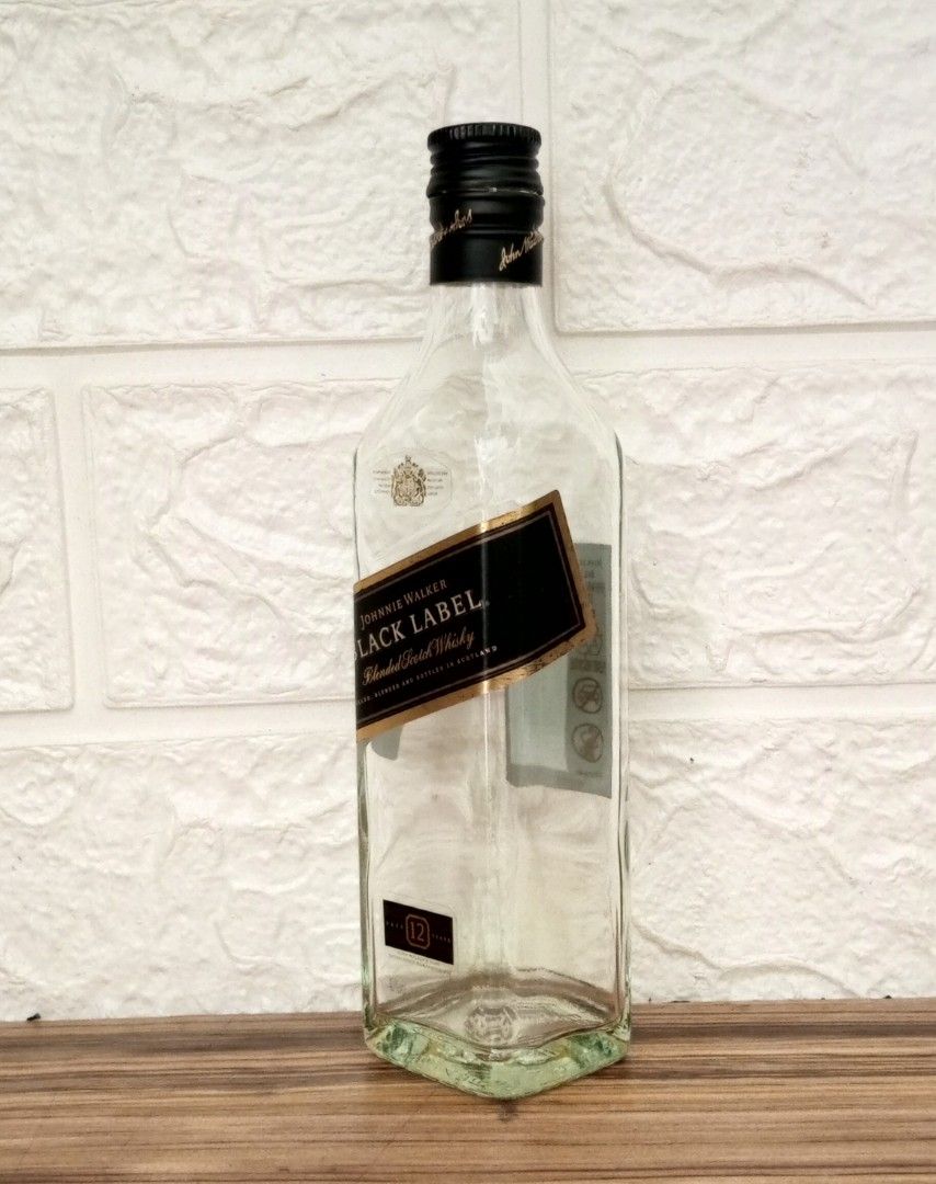 Botol bekas JW Black Label Mini 200ml, Antik, Pajangan di ...