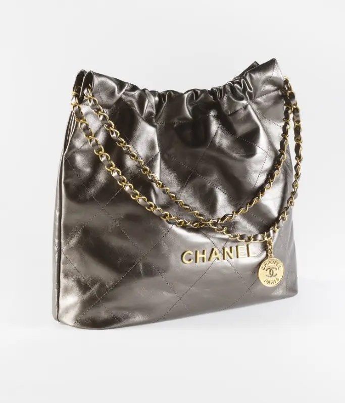 BNIB Chanel 22 Ruthenium Metallic Bag, Luxury, Bags & Wallets on Carousell