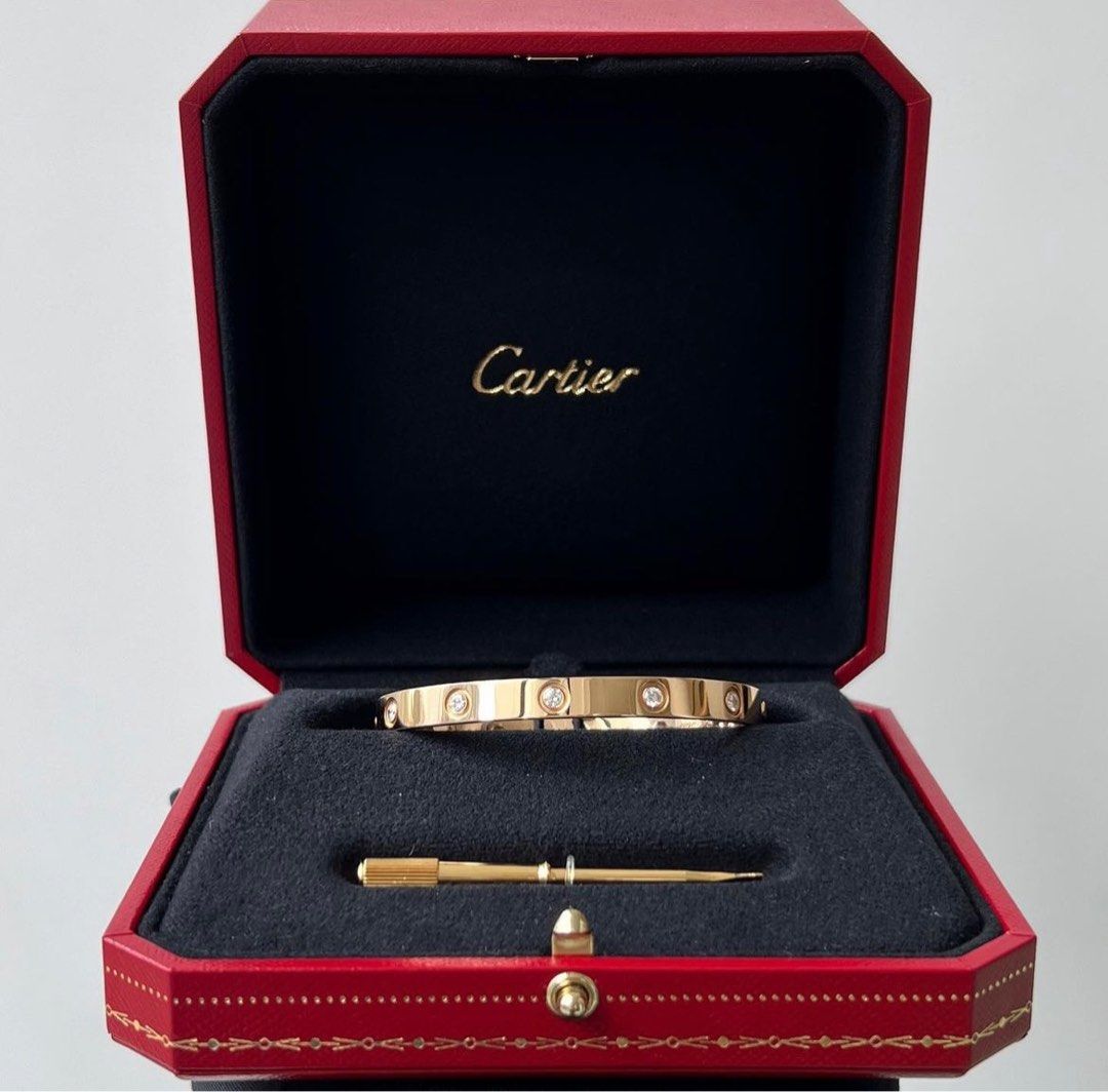 Cartier 10 Diamonds Love Bracelet Yellow Gold 17 Women s Fashion Jewelry Organisers Bracelets on Carousell