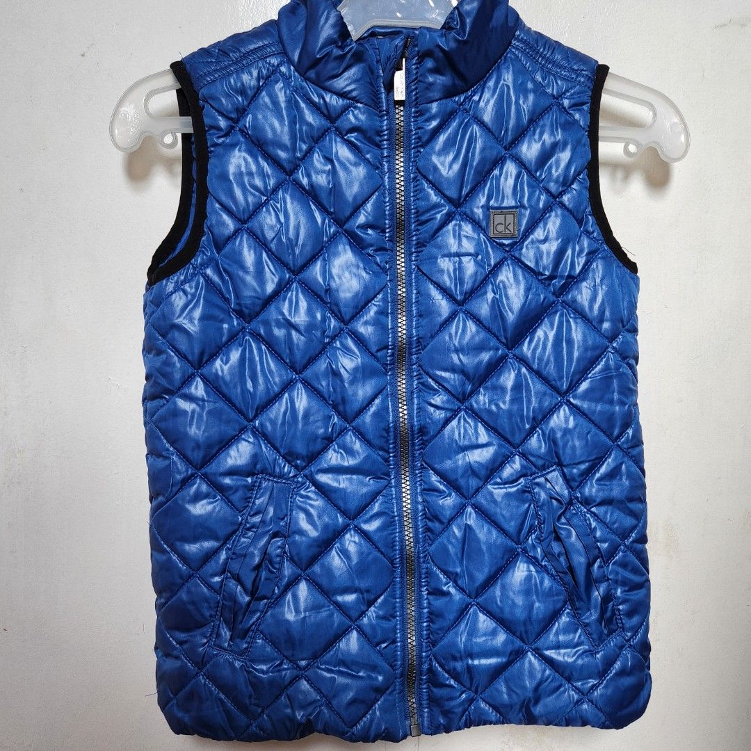 CALVIN KLEIN diamond quilted blue puffer vest / sleeveless sweater /  bubble, Women's Fashion, Coats, Jackets and Outerwear on Carousell