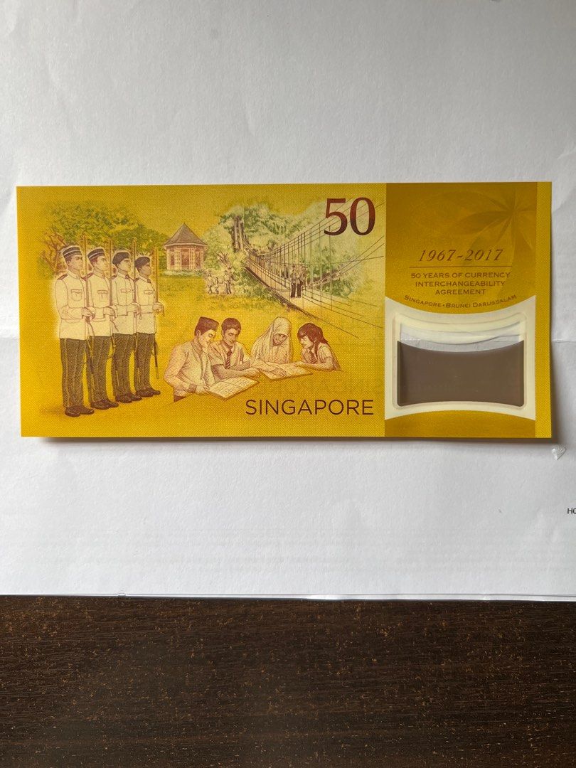 Commerative Notes (Category: Currency) located in Singapore. Submitted by qiyun1668 (Listing ID 1210526940, Image 1). Description: 50 Years Brunei Darussalam - Singapore Currency Interchangeaility Agreement Commerative Notes Price for one note..