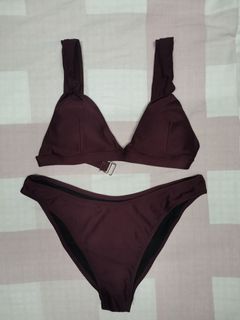 Dark Violet Minimalist Swimwear