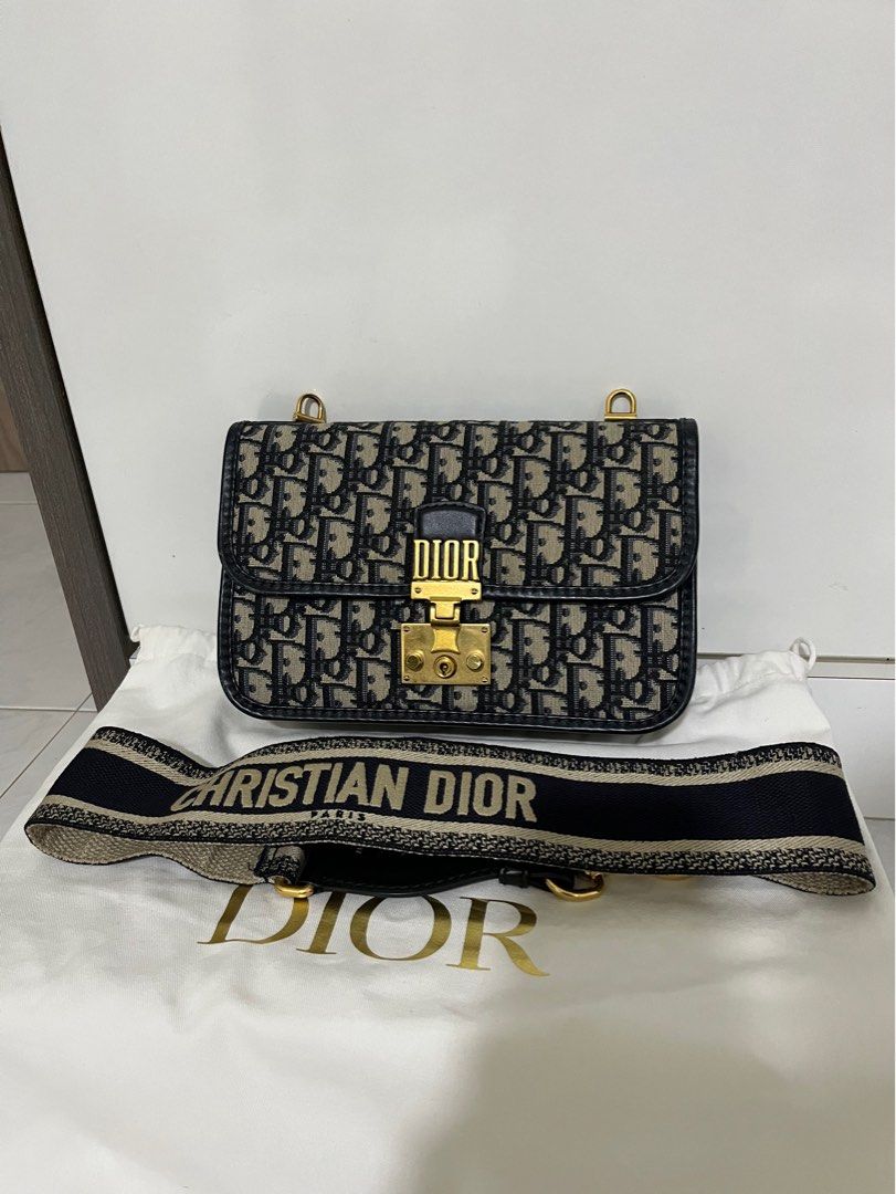 CHRISTIAN DIOR Oblique DiorAddict Flap Bag Burgundy