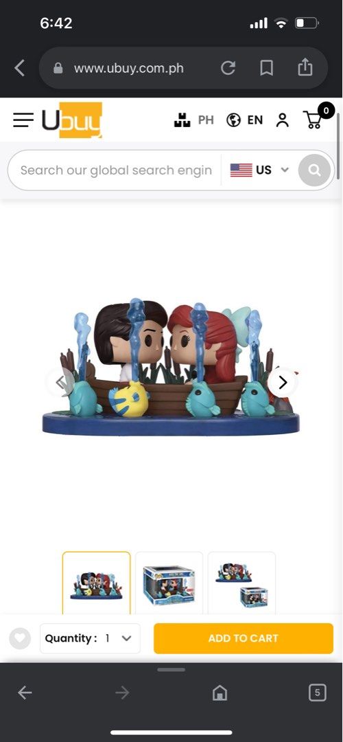 Funko Pop The Little Mermaid (Category: Designer & Blind Box Toys) located in Manila. Submitted by valentinajade0120 (Listing ID 1210541605, Image 2). Description: Funko Pop 546 Kiss the Girl - Movie Moment Special Edition.